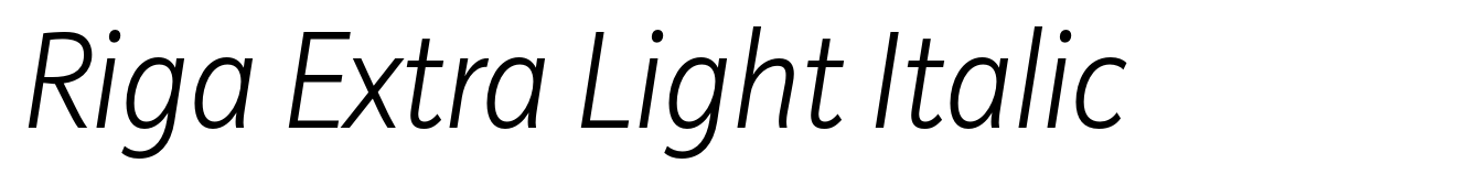 Riga Extra Light Italic